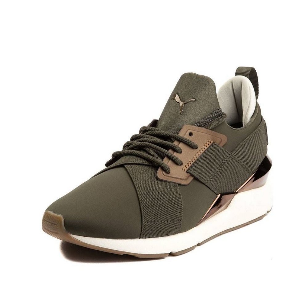 Puma Muse Metallic Olive Green and Bronze